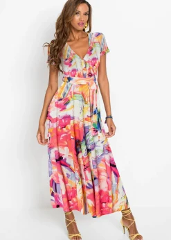 bonprix bonprix Vestido maxi rosa caliente/púrpura Sale