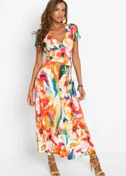 bonprix bonprix Vestido maxi Naranja-azul Outlet