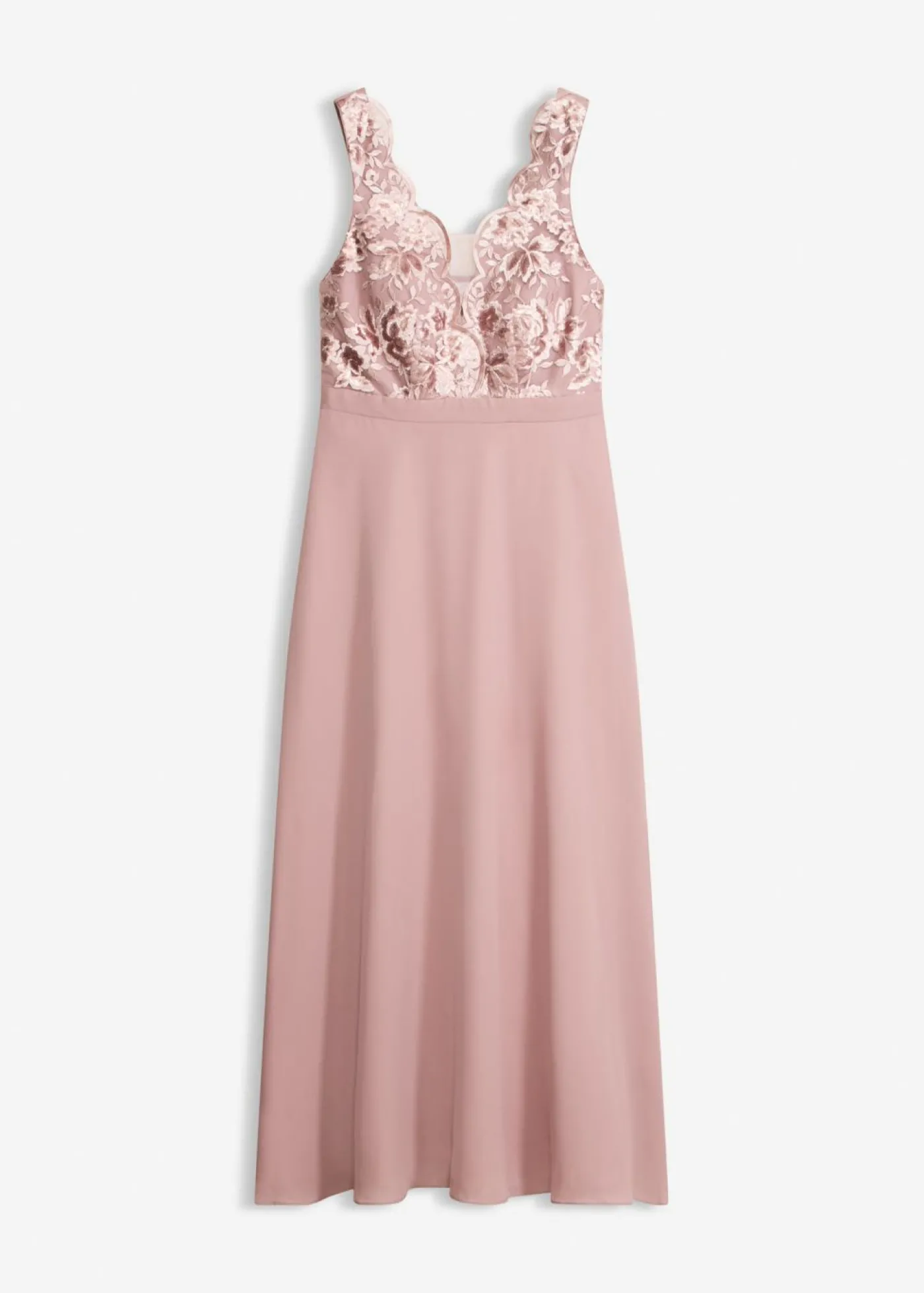 bonprix bonprix Vestido maxi con bordado de lentejuelas palisandro