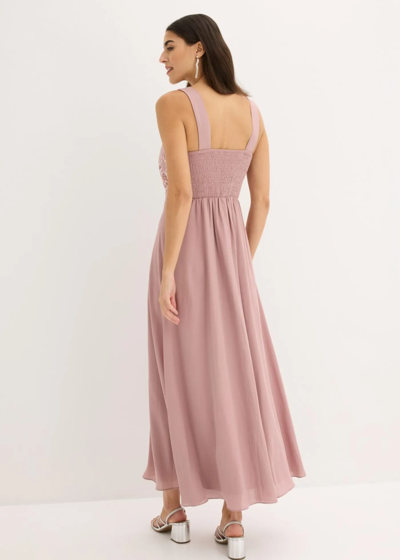 bonprix bonprix Vestido maxi con bordado de lentejuelas palisandro