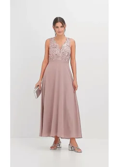 bonprix bonprix Vestido maxi con bordado de lentejuelas palisandro