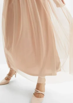 bonprix bonprix Vestido maxi con bordado de lentejuelas rosa pálido Sale