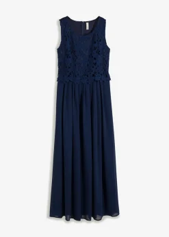 bonprix bonprix Vestido maxi con encaje Azul marino Sale