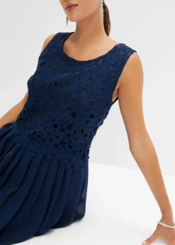 bonprix bonprix Vestido maxi con encaje Azul marino Sale