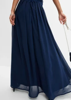 bonprix bonprix Vestido maxi con encaje Azul marino Sale