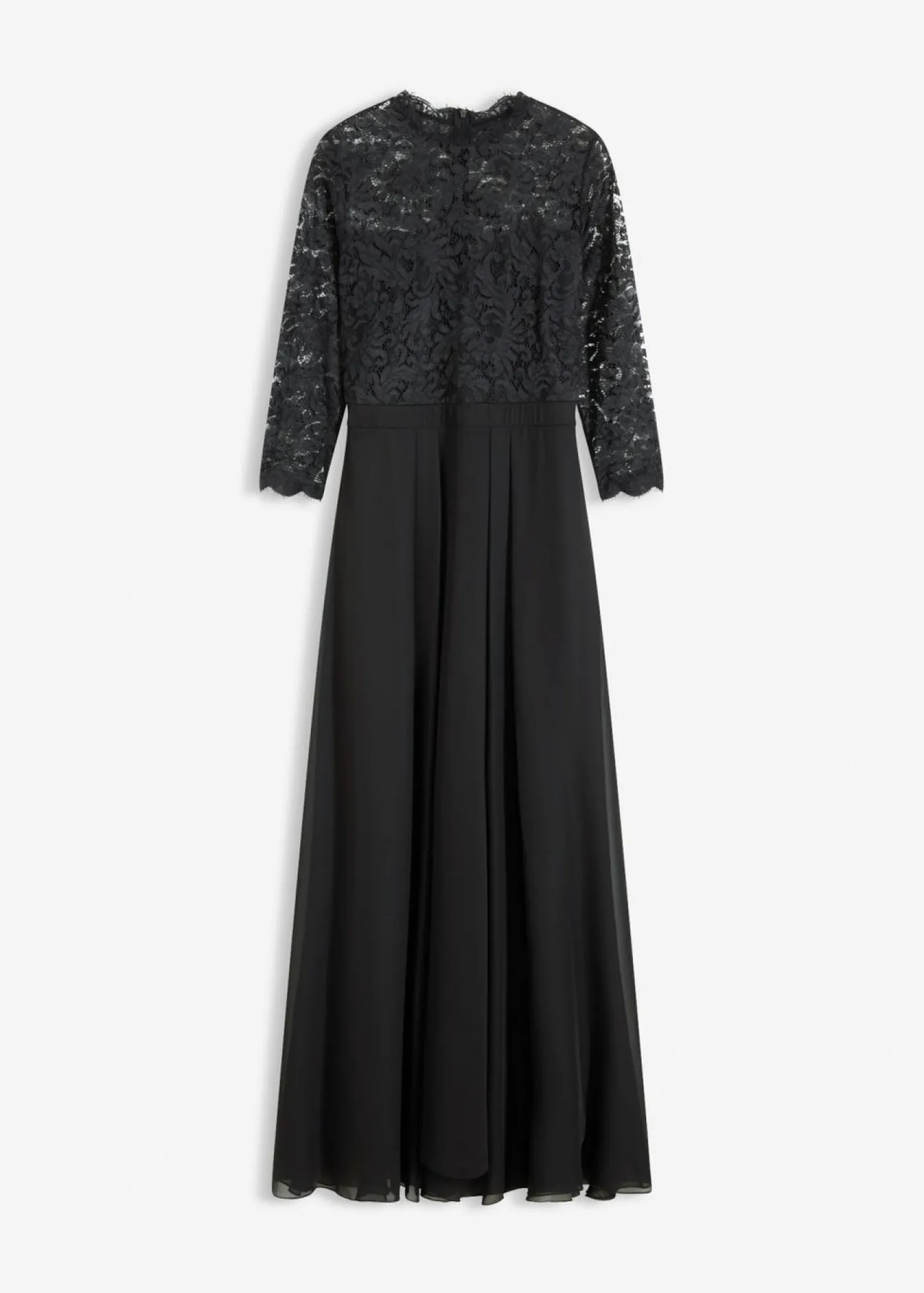bonprix bonprix Vestido maxi con encaje Negro Outlet