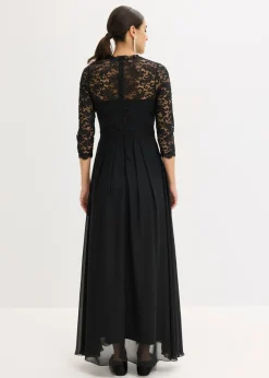 bonprix bonprix Vestido maxi con encaje Negro Outlet