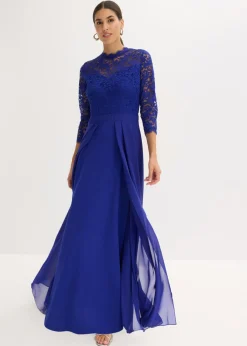bonprix bonprix Vestido maxi con encaje Azul New