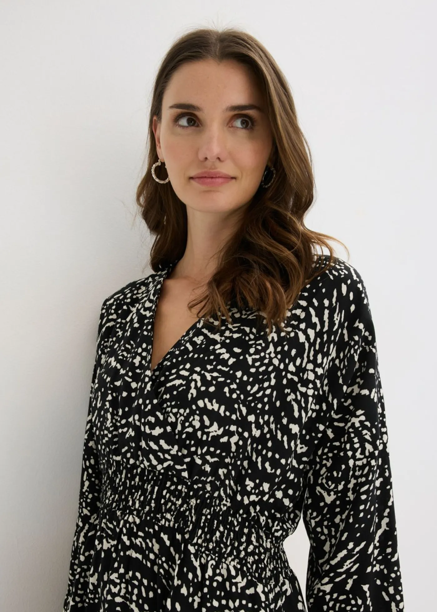 bonprix bonprix Vestido maxi de viscosa pura Negro-blanco Outlet
