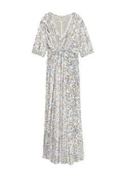 bonprix bonprix Vestido maxi premamá/de lactancia de punto Azul de flores Outlet