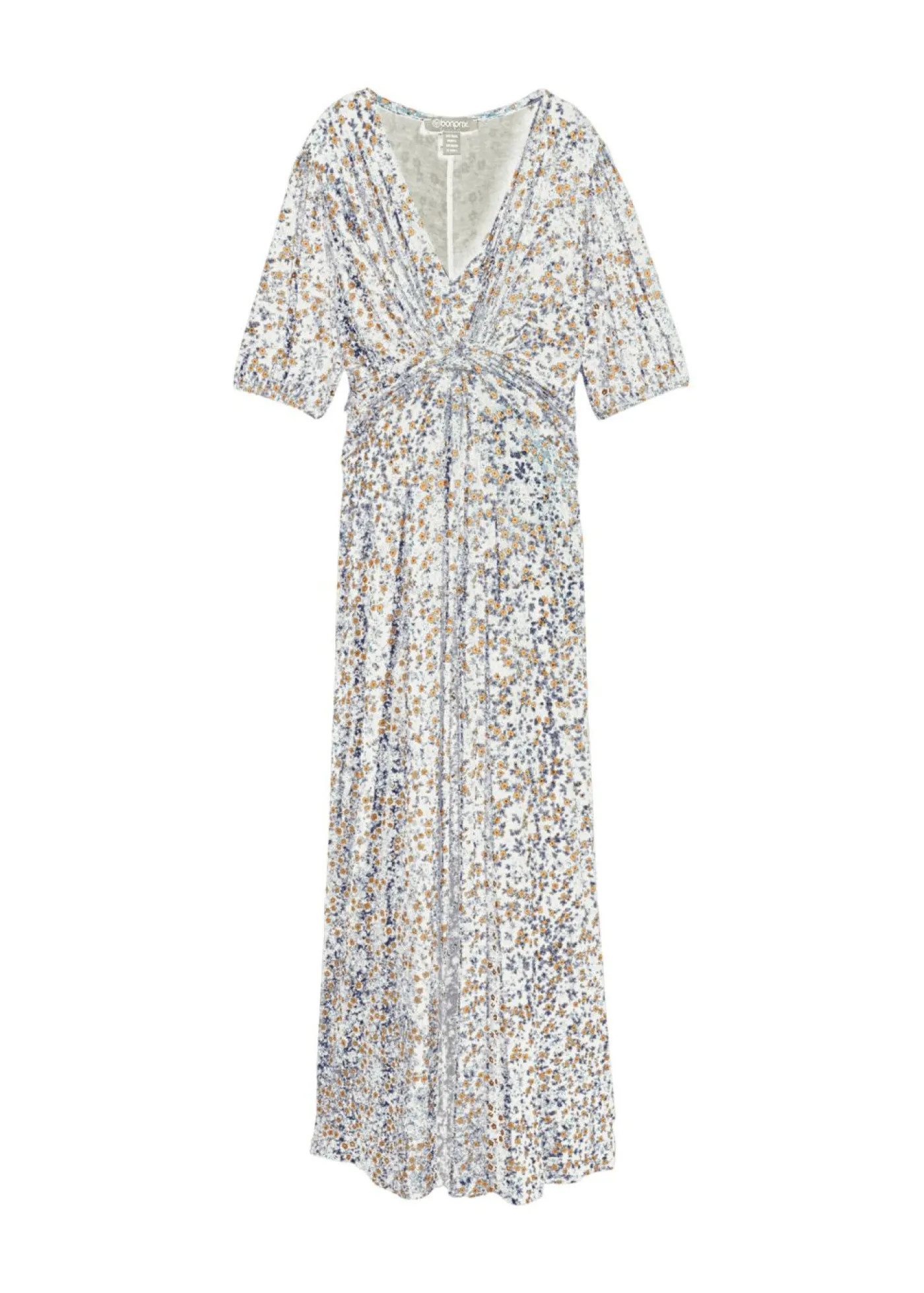bonprix bonprix Vestido maxi premamá/de lactancia de punto Azul de flores Outlet