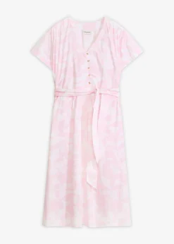 bonprix bonprix Vestido midi Rosa cristal/blanco de flores Clearance
