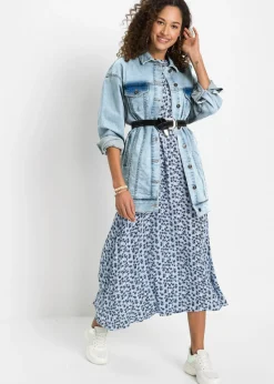 bonprix bonprix Vestido midi azul perla floral Clearance