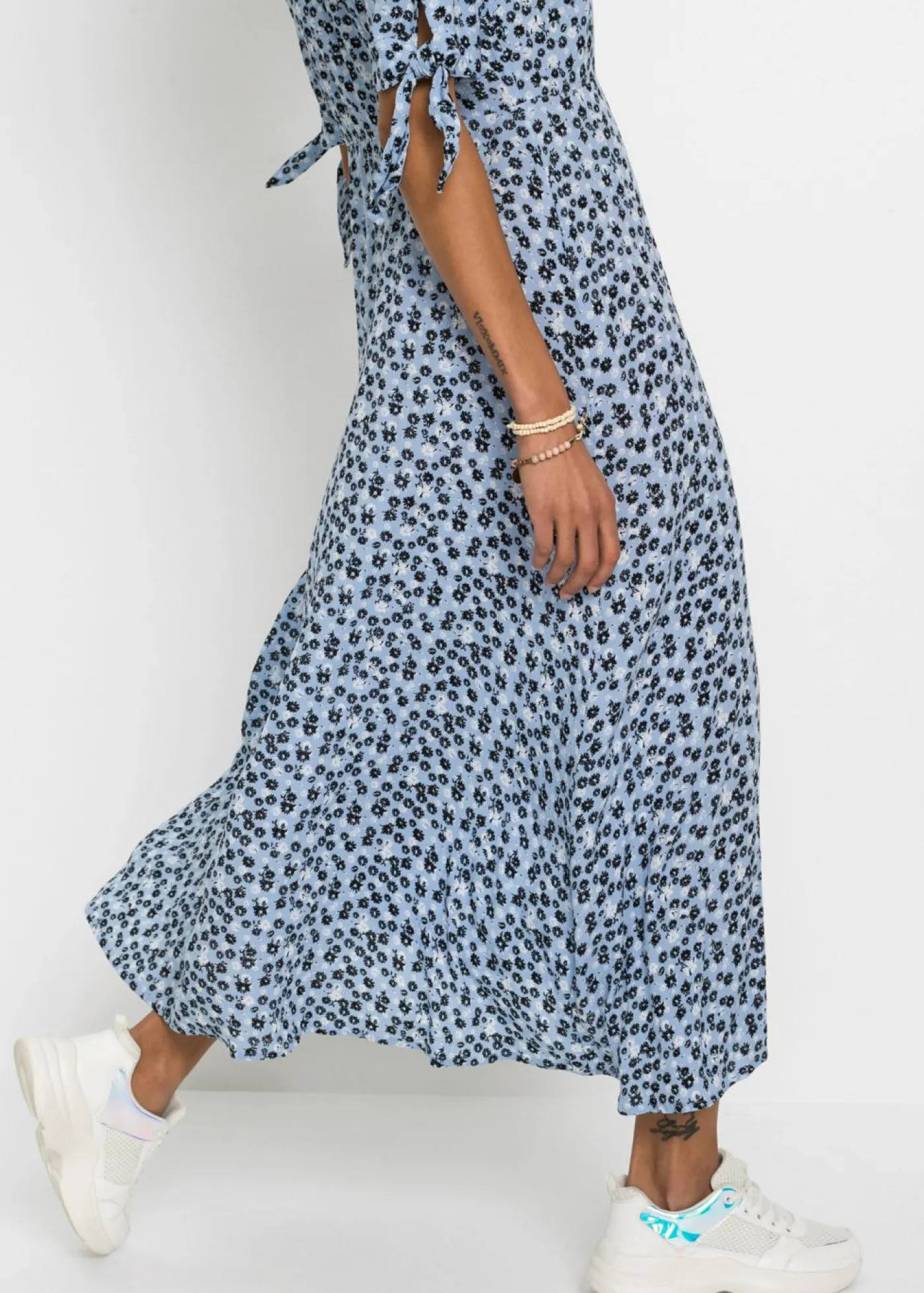 bonprix bonprix Vestido midi azul perla floral Clearance