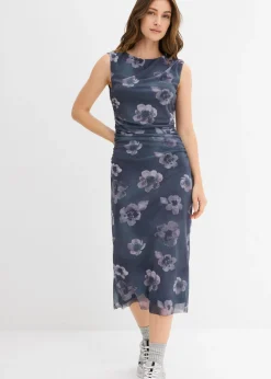 bonprix bonprix Vestido midi antracita con flores Online