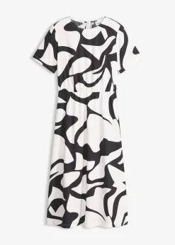 bonprix bonprix Vestido midi Negro-blanco Discount