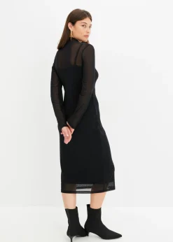 bonprix bonprix Vestido midi Negro Discount