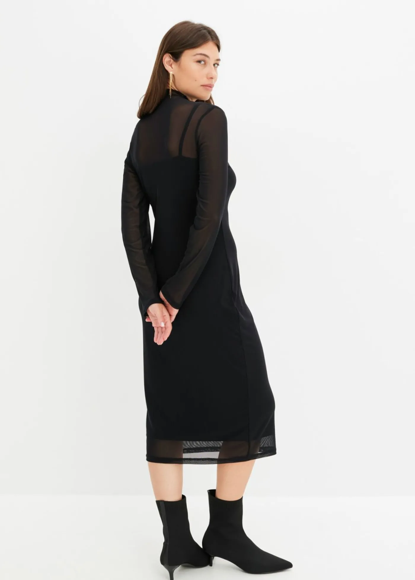 bonprix bonprix Vestido midi Negro Discount