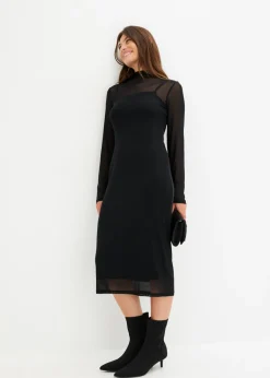 bonprix bonprix Vestido midi Negro Discount