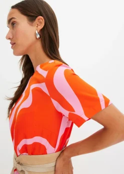 bonprix bonprix Vestido midi naranja-rosa caliente Hot