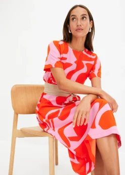 bonprix bonprix Vestido midi naranja-rosa caliente Hot
