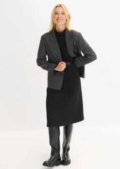 bonprix bonprix Vestido midi acampanado Negro Hot