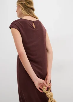 bonprix bonprix Vestido midi con aspecto de punto Marrón tierra Outlet
