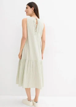 bonprix bonprix Vestido midi con corte en Verde gema de rayas Best