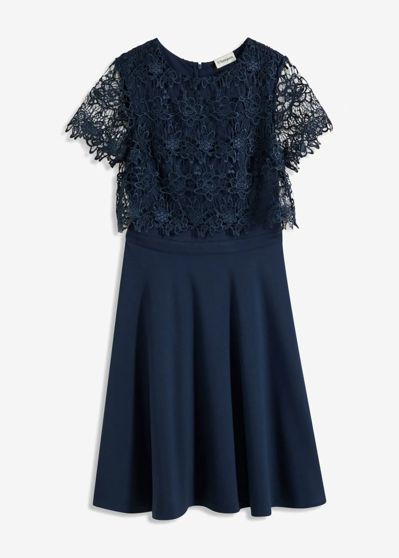 bonprix bonprix Vestido midi con encaje Azul marino Outlet