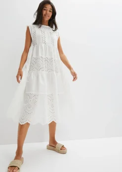 bonprix bonprix Vestido midi con encaje Blanco Hot