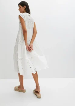 bonprix bonprix Vestido midi con encaje Blanco Hot