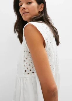 bonprix bonprix Vestido midi con encaje Blanco Hot