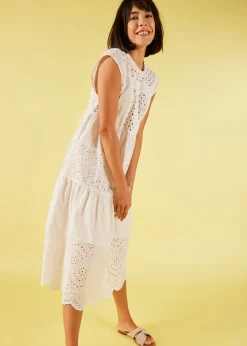 bonprix bonprix Vestido midi con encaje Blanco Hot