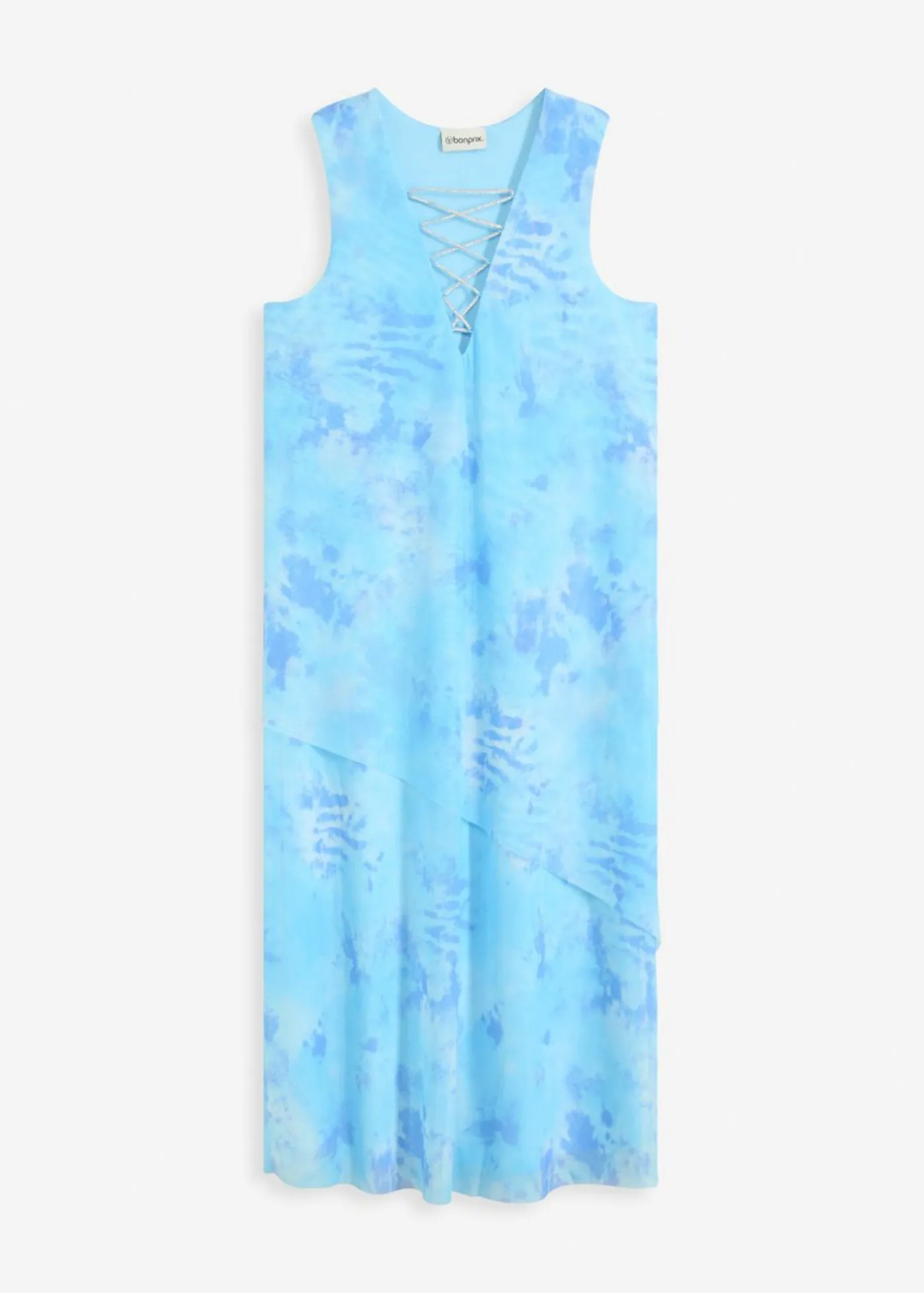 bonprix bonprix Vestido midi con malla Azul pálido estampado Hot