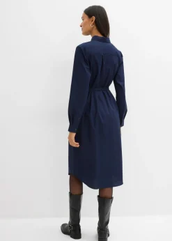 bonprix bonprix Vestido midi de algodón orgánico puro Azul marino Sale