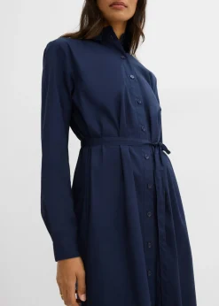 bonprix bonprix Vestido midi de algodón orgánico puro Azul marino Sale