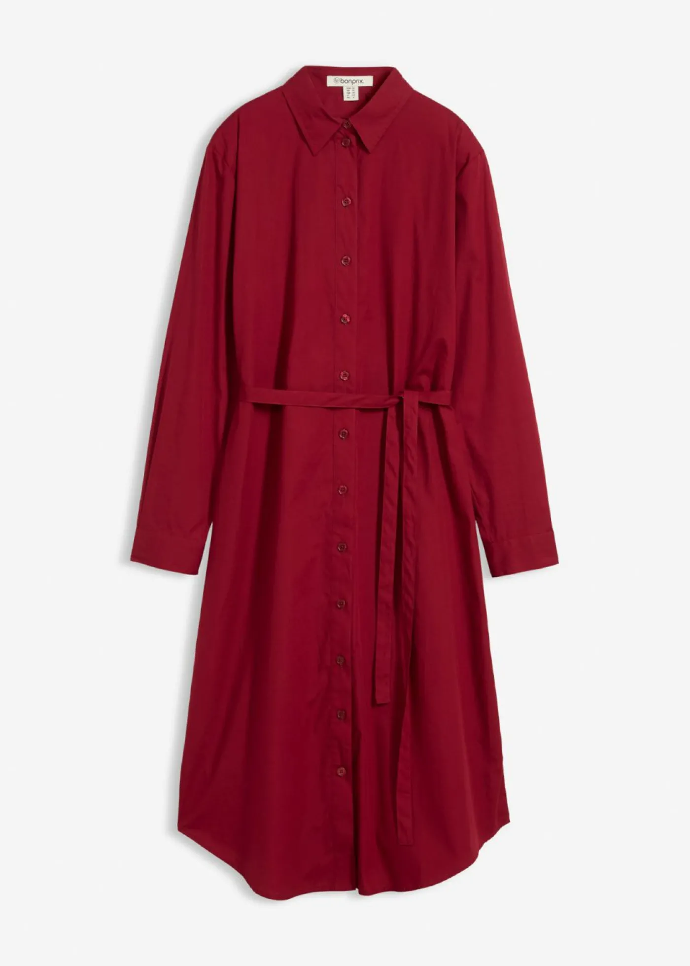 bonprix bonprix Vestido midi de algodón orgánico puro Rojo Sale