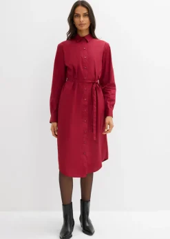 bonprix bonprix Vestido midi de algodón orgánico puro Rojo Sale