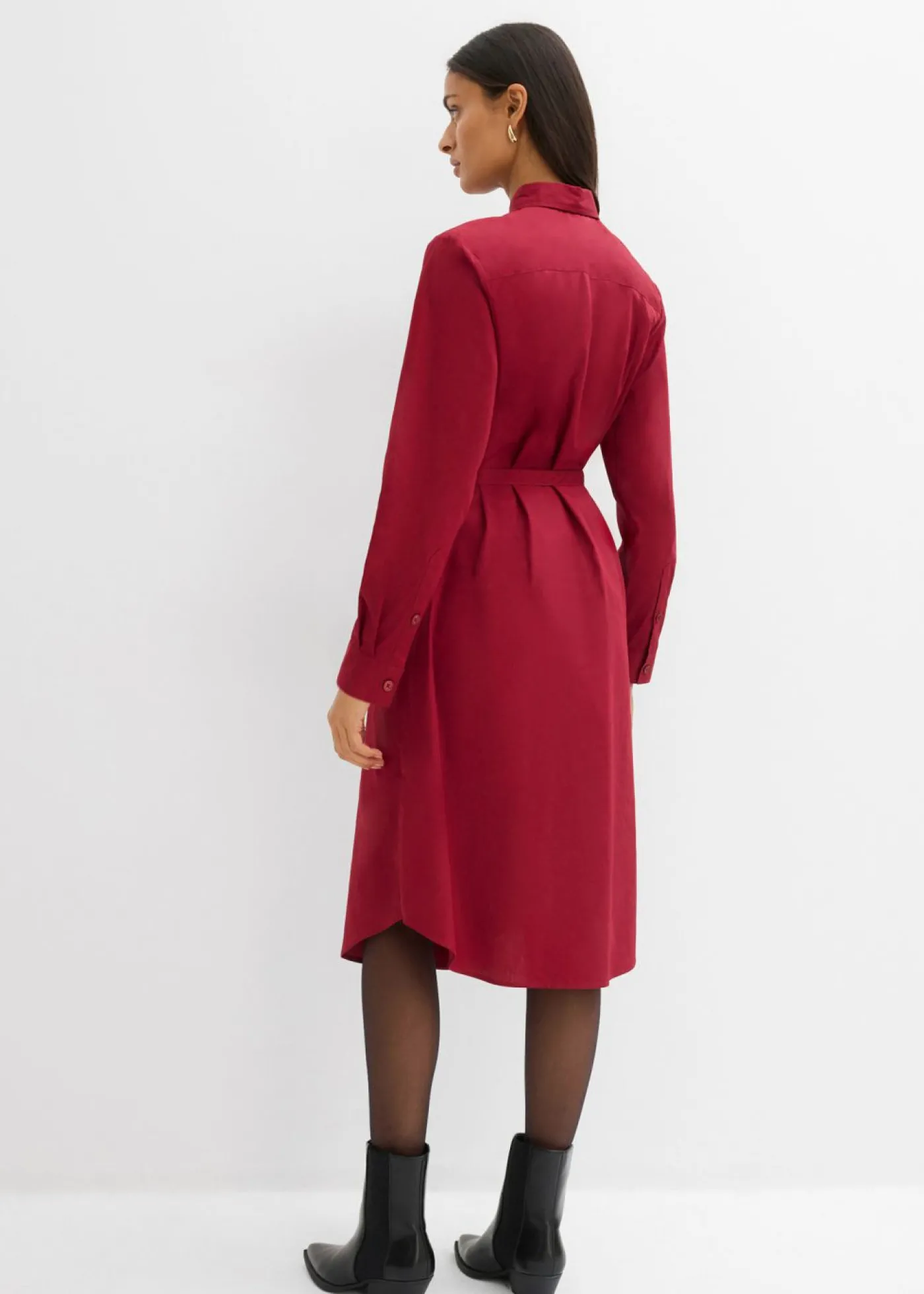 bonprix bonprix Vestido midi de algodón orgánico puro Rojo Sale