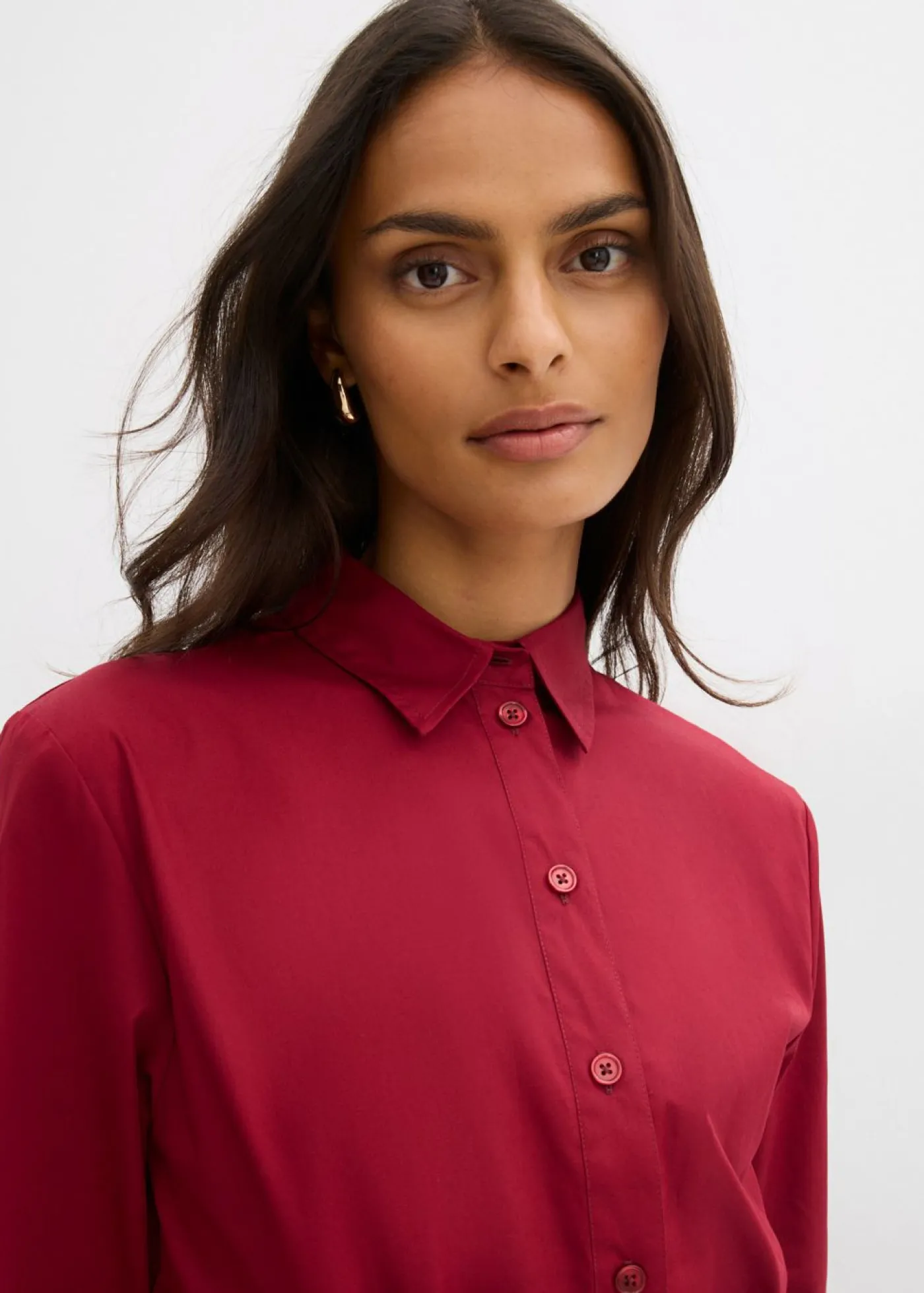 bonprix bonprix Vestido midi de algodón orgánico puro Rojo Sale