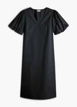 bonprix bonprix Vestido midi de algodón orgánico Negro Hot