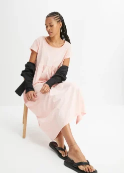 bonprix bonprix Vestido midi de algodón orgánico puro rosa pastel Best