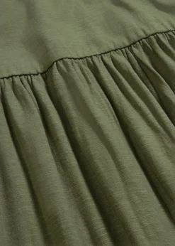 bonprix bonprix Vestido midi de algodón orgánico puro Verde oliva Outlet
