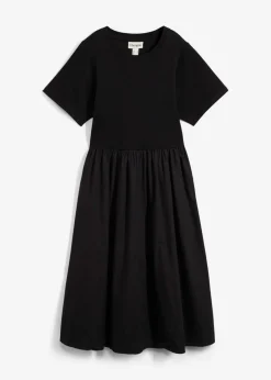 bonprix bonprix Vestido midi de algodón puro Negro New