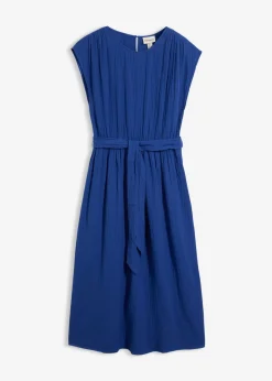 bonprix bonprix Vestido midi de algodón puro Azul marino