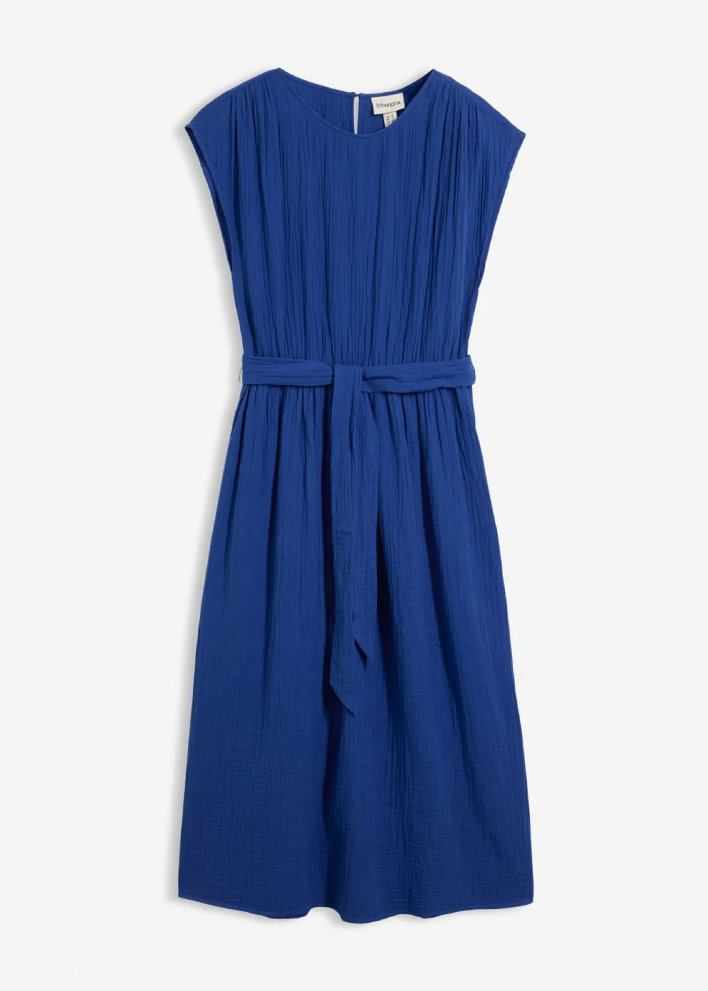 bonprix bonprix Vestido midi de algodón puro Azul marino