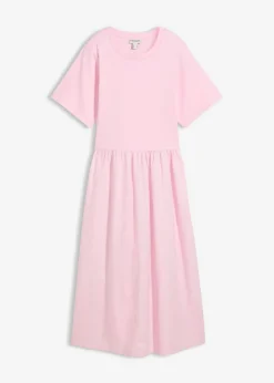 bonprix bonprix Vestido midi de algodón puro rosa cristal Sale