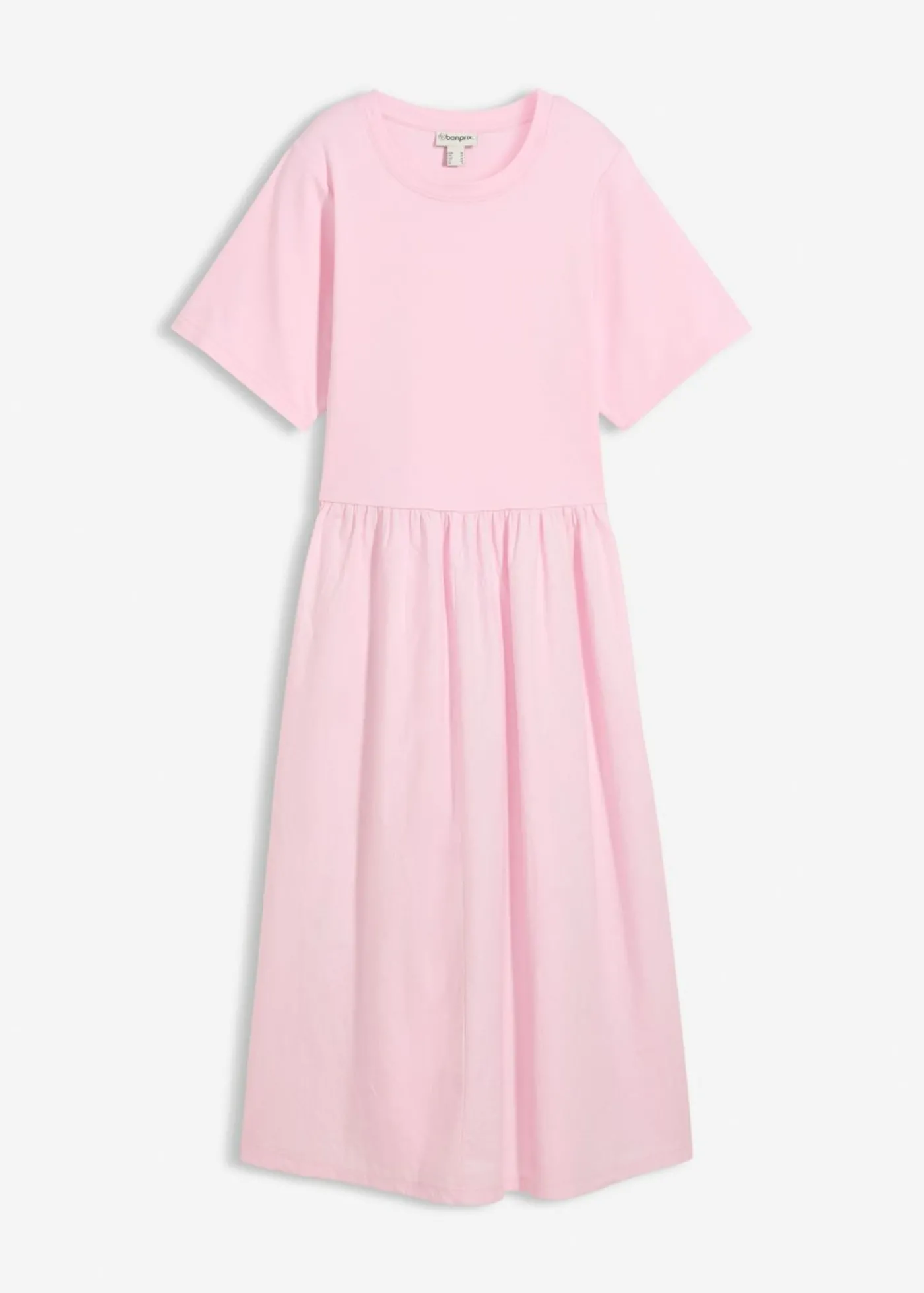 bonprix bonprix Vestido midi de algodón puro rosa cristal Sale