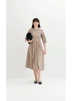 bonprix bonprix Vestido midi de algodón puro rosa cristal Sale