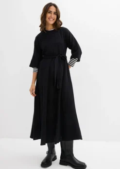 bonprix bonprix Vestido midi de algodón suave Verde oliva oscuro Online